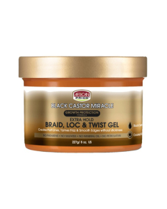 Black Castor Miracle Extra Hold Braid, Loc, & Twist Gel