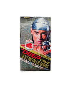 Deep Wave Silky Metallic Durag Silver 4802