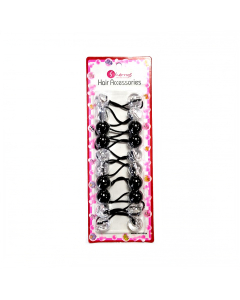 Hair Bobbles Clear & Black S01-03B (1X24pcs)