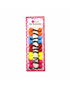 Hair Bobbles Orange, Blue, Red, Yellow & Pink Mix S01-09M5 (1X24PCS)