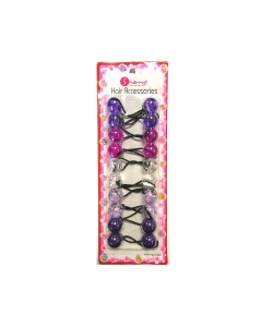 Hair Bobbles Purple & Clear Mix S01-07M1 (1X24PCS)
