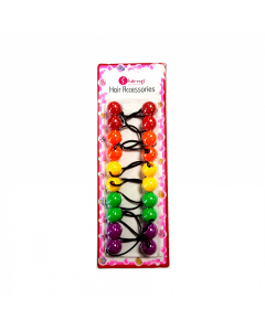 Hair Bobbles Red, Orange, Yellow, Green & Purple Mix S01-10M1 (1X24PCS)