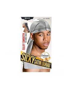 Silky Satin Durag Silver 4801